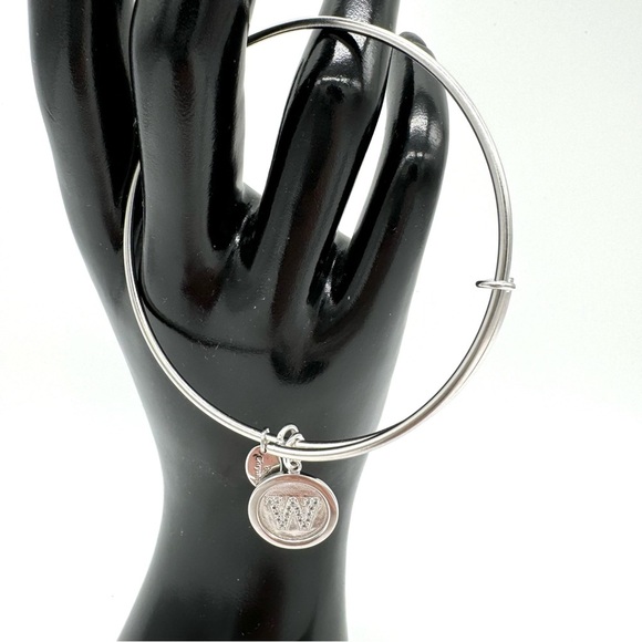 Chrysalis Crystal Initial W Adjustable Bangle Bracelet - Picture 1 of 5